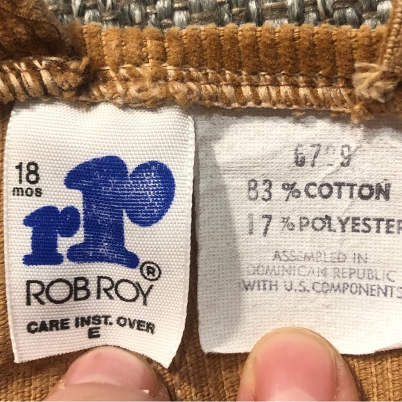 Vintage | Rob Roy | Corduroy | Teddy Bear | Overalls - Picture 6 of 7